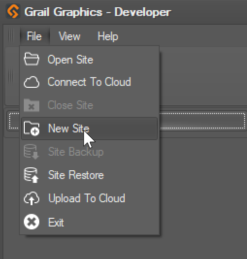 Create a new Grail Graphics site
